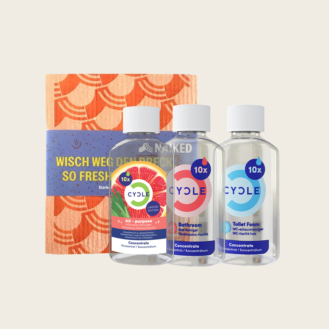 Utazó Fürdőszoba Takarító Kit – lebomló, kompakt, természetes