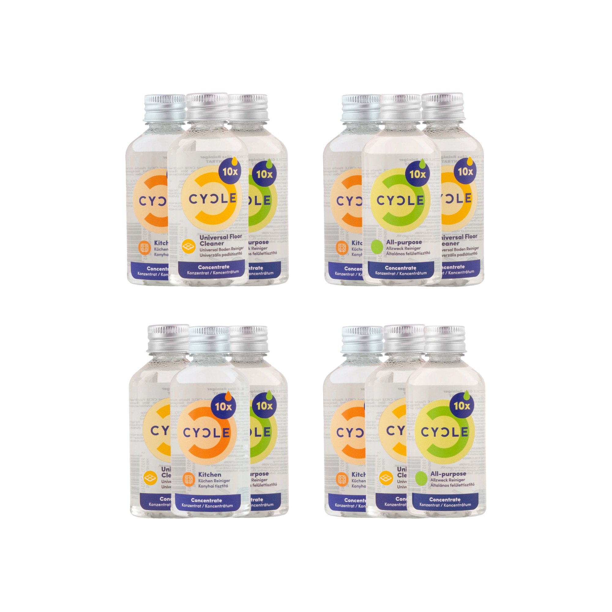 4x Home Refill Pack - CYCLE eco-friendly cleaners