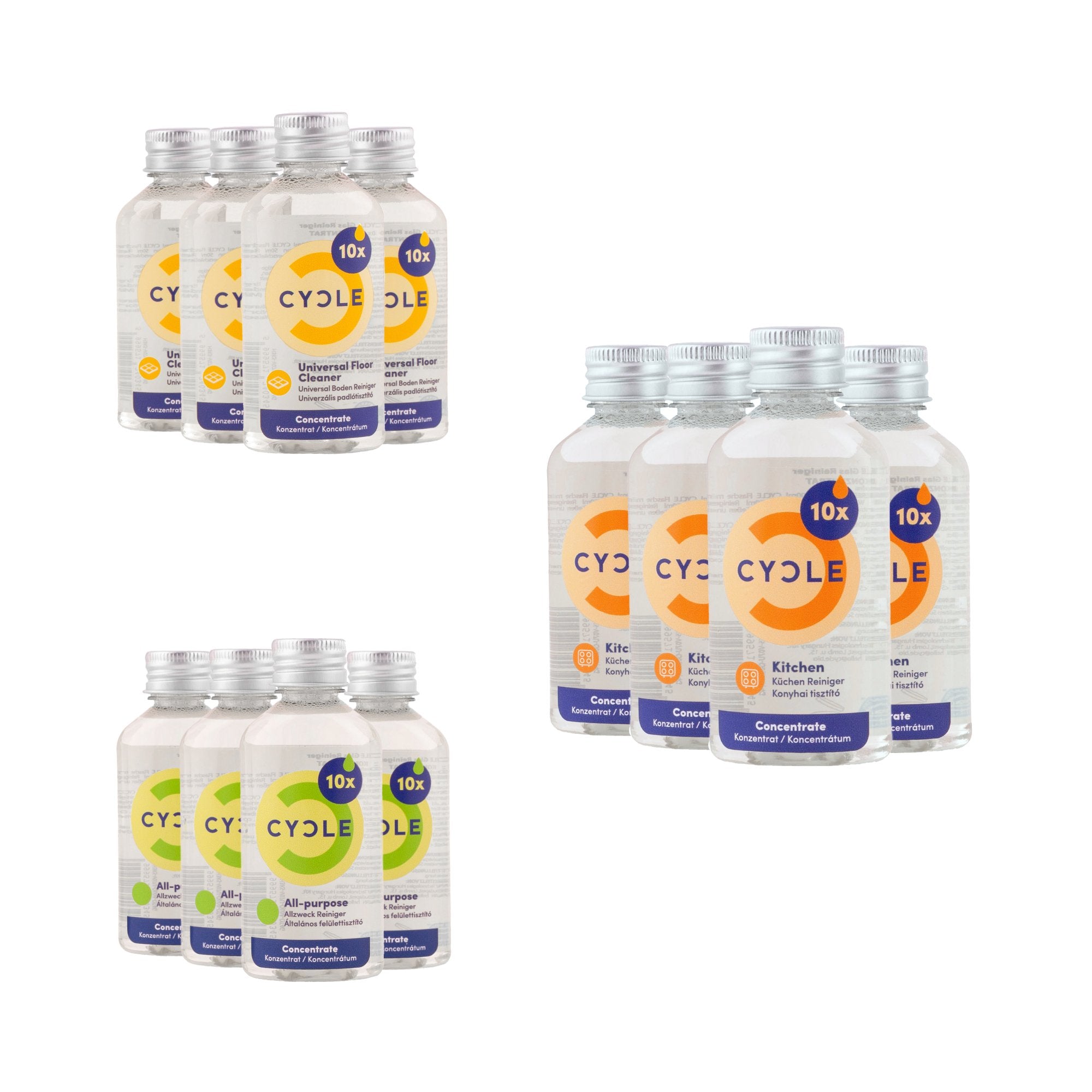 4x Home Refill Pack - CYCLE eco-friendly cleaners